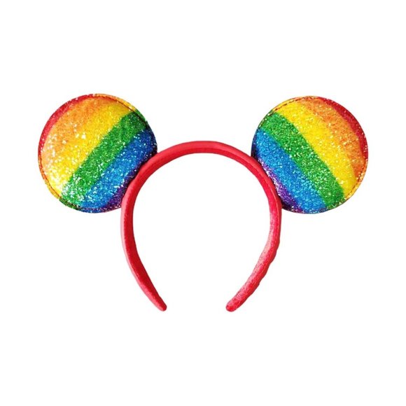 Disney Parks Minnie Mouse Rainbow LOVE Ears Headband - Picture 1 of 5